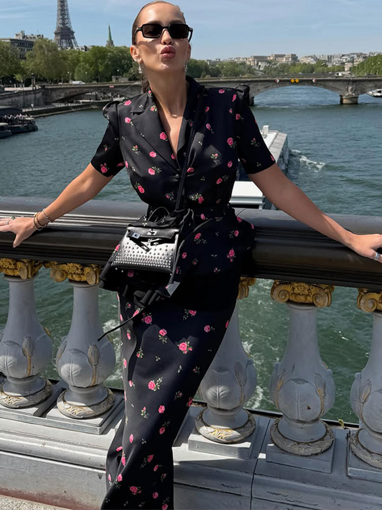 Women'S Fashion Trends Spring 2026 - Bloemenprint Blazer Jas Rok Set Dames