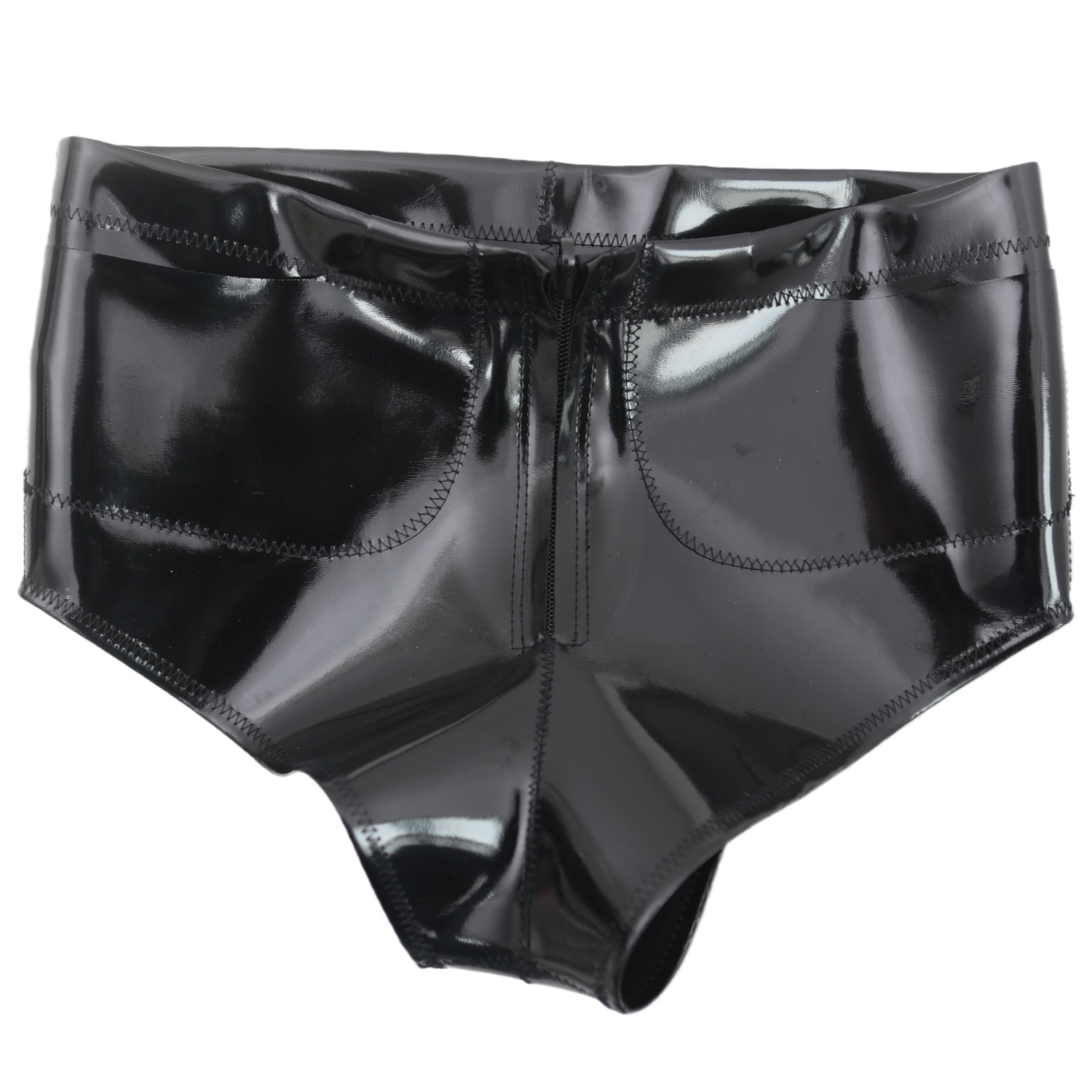 Women And Men Fashion - Dames Heren Glanzende zakshorts Mid-Rise slips