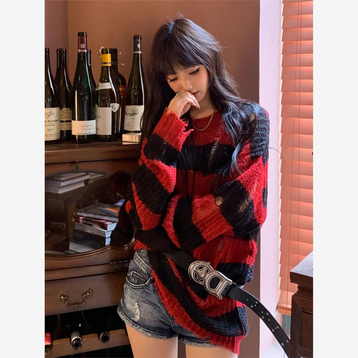 Women'S Fashion Trends Spring 2026 - 2026 Nieuwe Herfst Lazy Y2K Zwart-Rood
