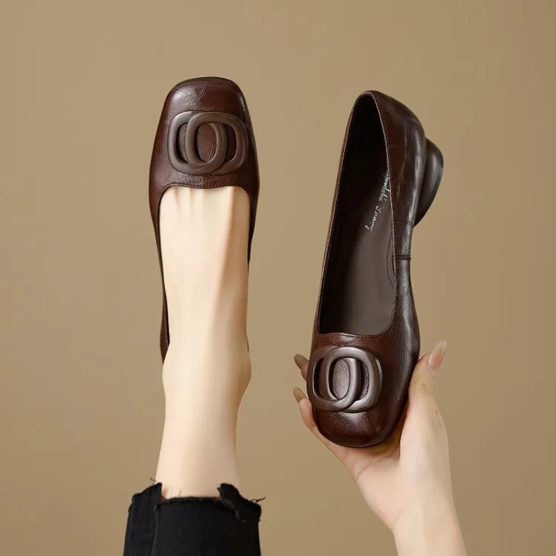 Women'S Fashion Loafers - Franse stijl damesschoenen Pumps Leren schoenen