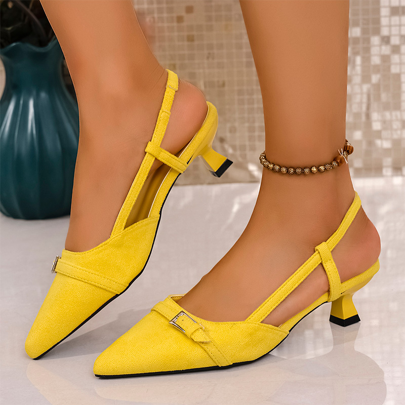 Women'S Fashion Summer 2025 - Mode Gele Hoge Hakken Sandalen voor