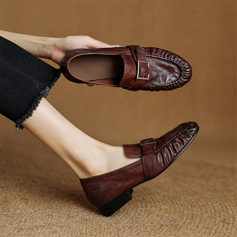Women'S Fashion Loafers - Nieuwe Herfst Echt Leer Vrouwen Pumps