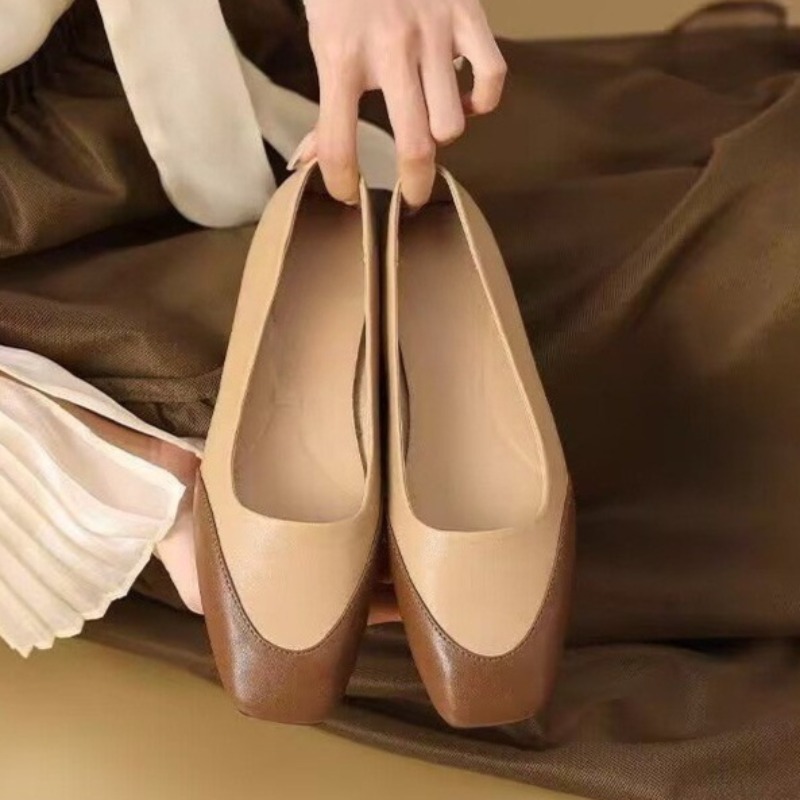 Women'S Fashion Loafers - Kleurblok Plus Size Enkele Schoenen Damesmode