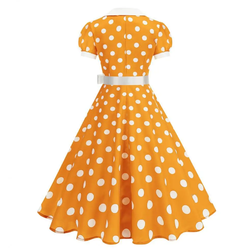 Women'S Fashion Of The 60S - Vintage Polka Dot Zomerjurk Vrouwen Jaren