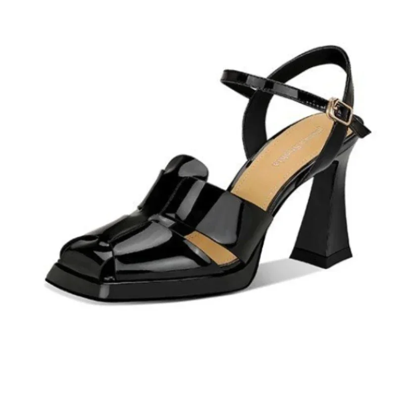 Women Fashion Outfits - Damessandalen met hoge hak Mode lakleer