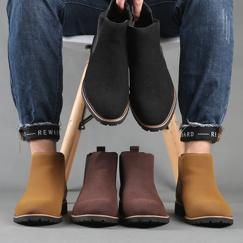 Women'S Fashion Winter 2025 - Heren enkellaarsjes Britse stijl suède laars