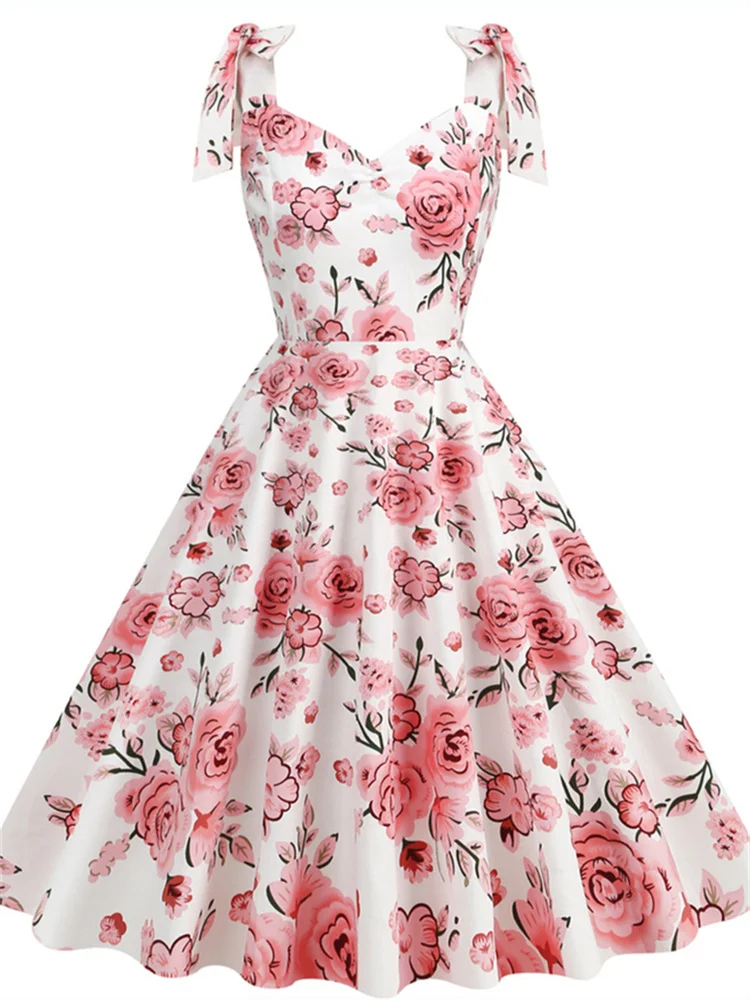 Women'S Fashion Of The 60S - 2024 Nieuwe Mode Vrouwen Zomerjurk Retro