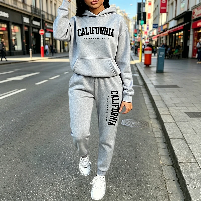 Women Fashion Outfits - Urban Casual Fashion Hoodie Joggingpak Herfst