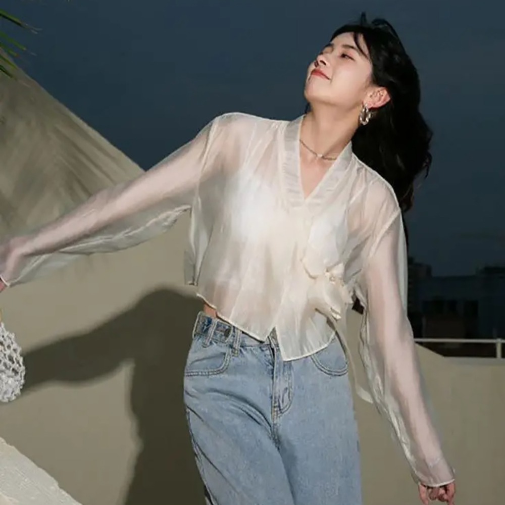 Women'S Fashion Knitwear - Hanfu-stijl Modal Ice Silk-sjaal Doorzichtig vest