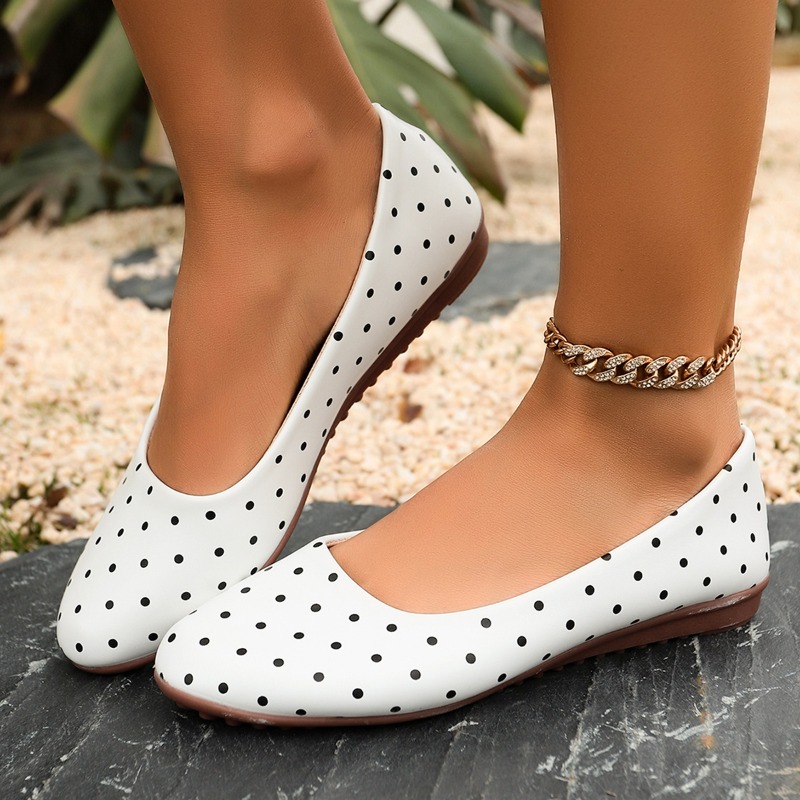 Dames Witte Polka Dot Flats Ro - Women'S Fashion Loafers recensie en prijs