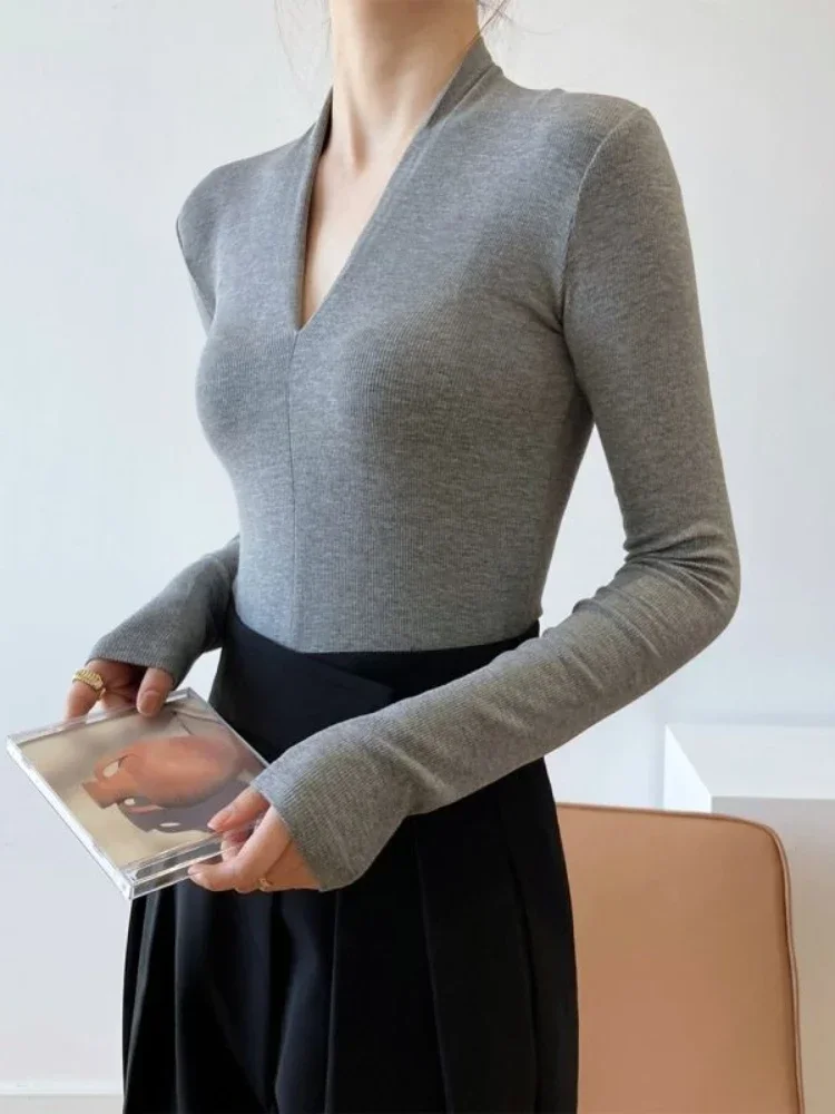 V-hals Slim Shirts Langarm Top - Women'S Fashion Tops recensie en prijs