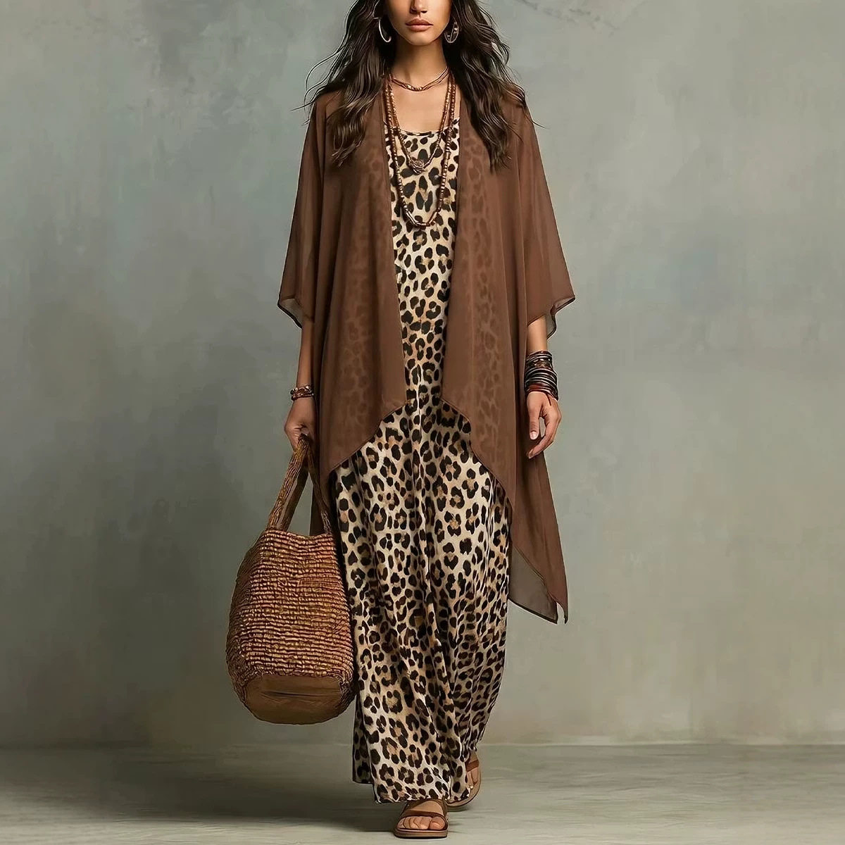 Chiffon jurk met luipaardprint - Women'S Fashion Knitwear recensie en prijs