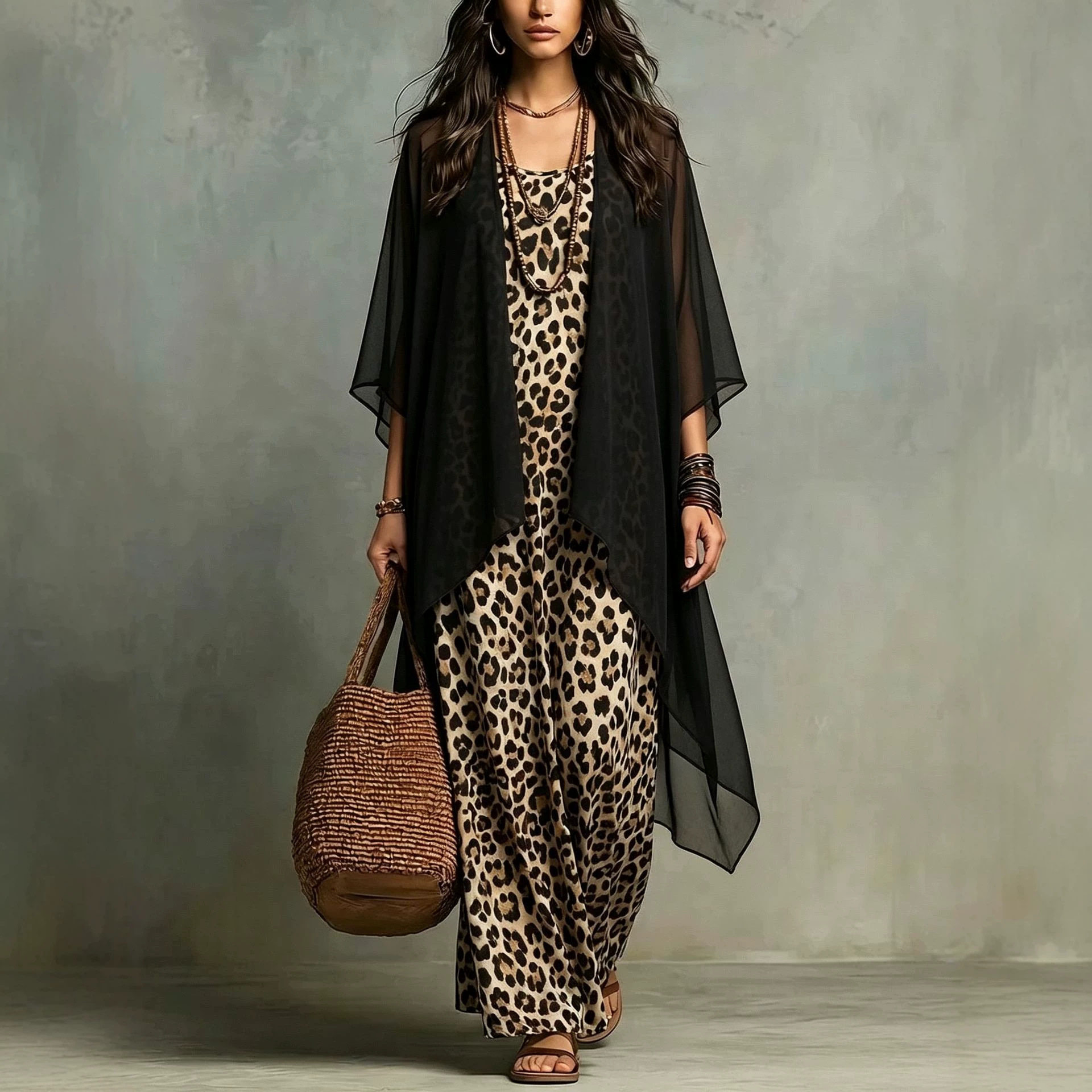 Chiffon jurk met luipaardprint - Women'S Fashion Knitwear recensie en prijs