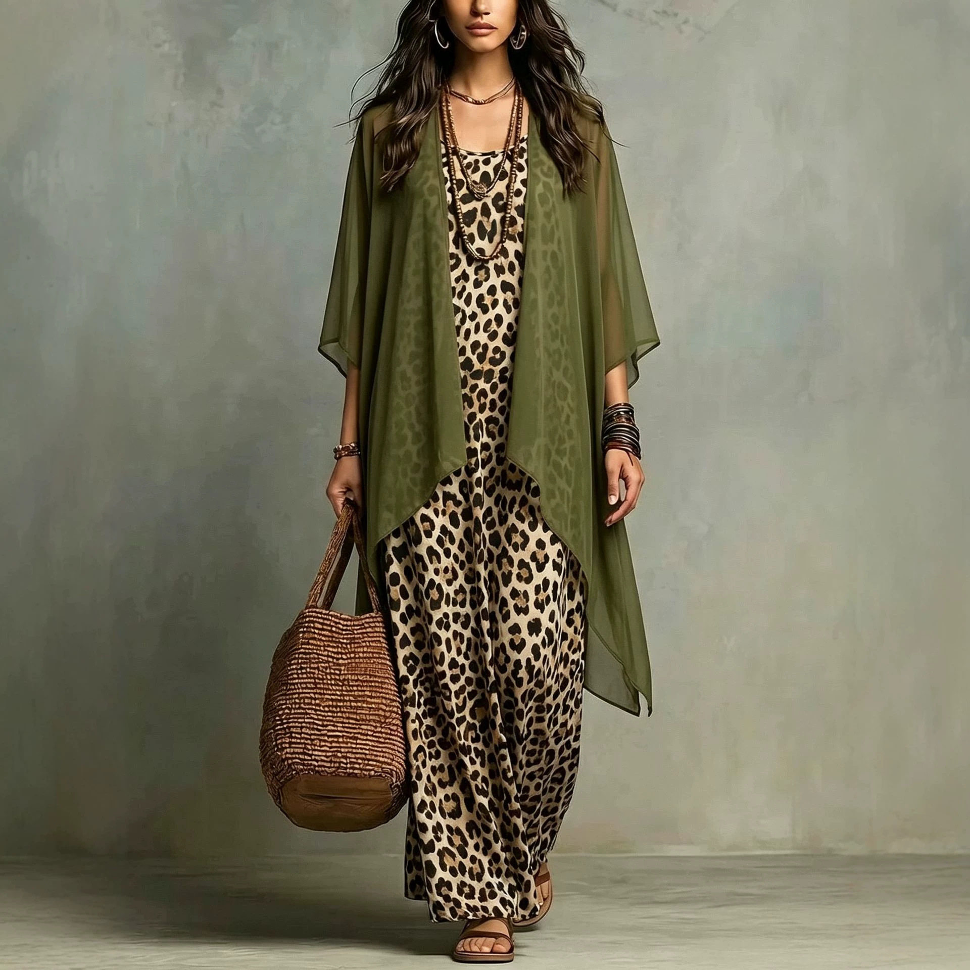 Chiffon jurk met luipaardprint - Women'S Fashion Knitwear recensie en prijs
