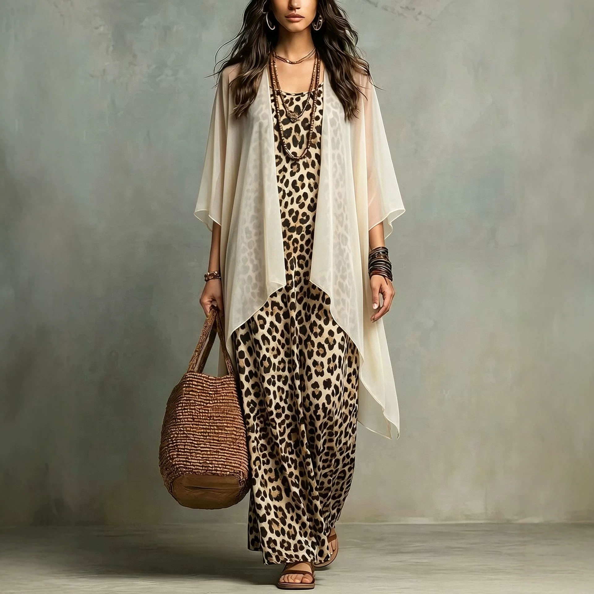 Chiffon jurk met luipaardprint - Women'S Fashion Knitwear recensie en prijs