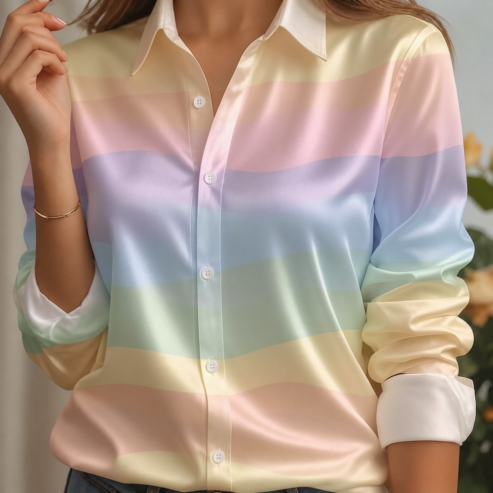 Dames satijnen overhemd met re - Women Fashion Outfits recensie en prijs
