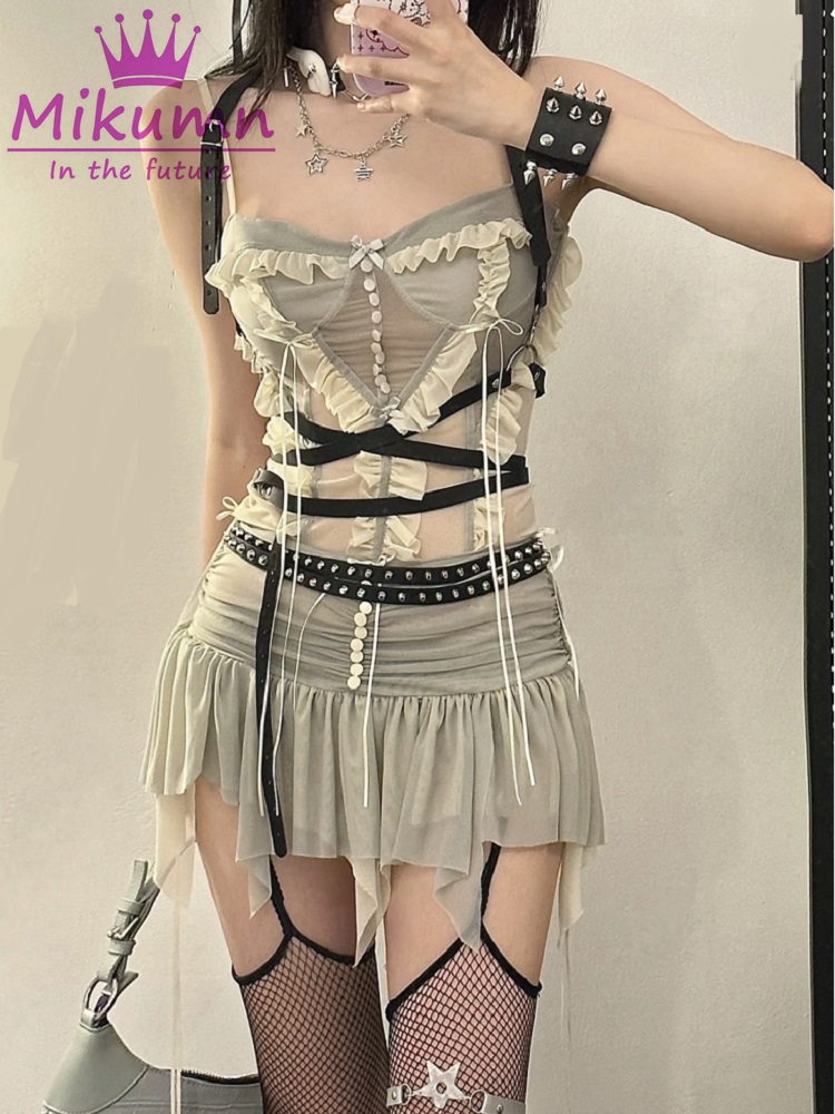 Y 2K Tweedelige Set Outfit Est - Asymmetric Top Women recensie en prijs