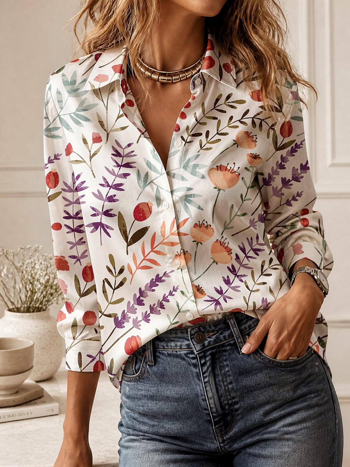 Casual all-match blouse met kr - Women Fashion Outfits recensie en prijs