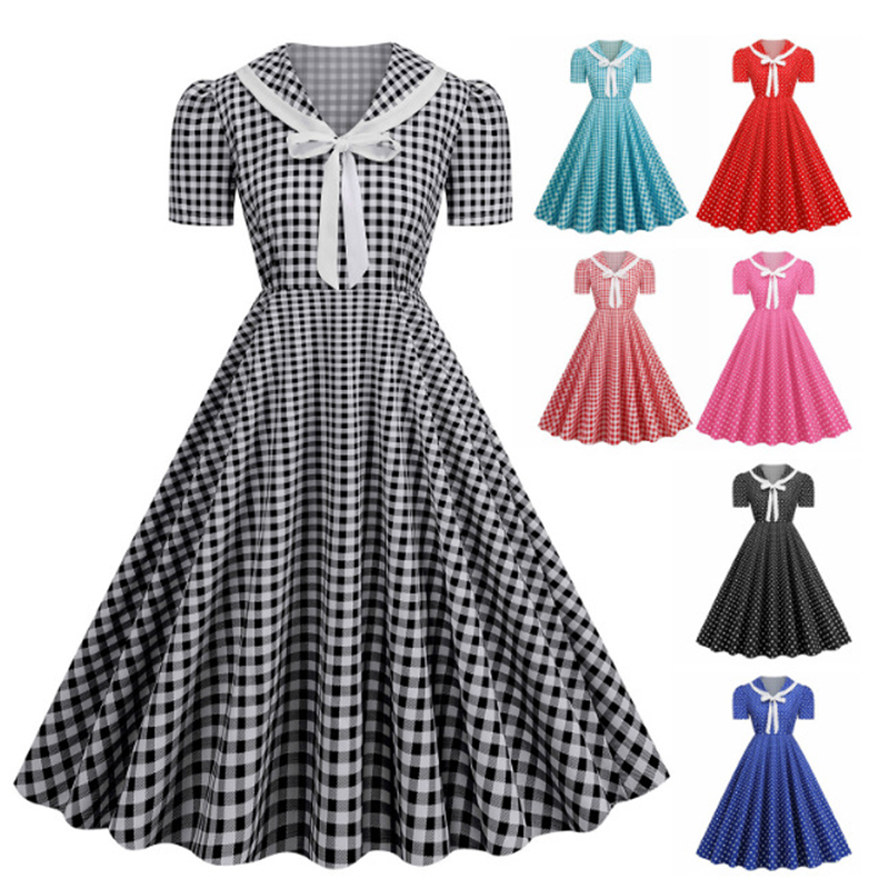 Polka Dot Gedrukt Vintage Grot - Women'S Fashion Of The 60S recensie en prijs