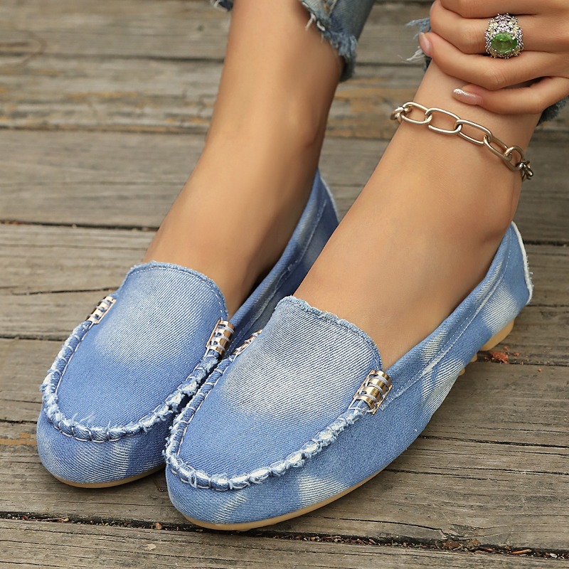 Mode lichtblauwe denim instapp - Women'S Fashion Loafers recensie en prijs