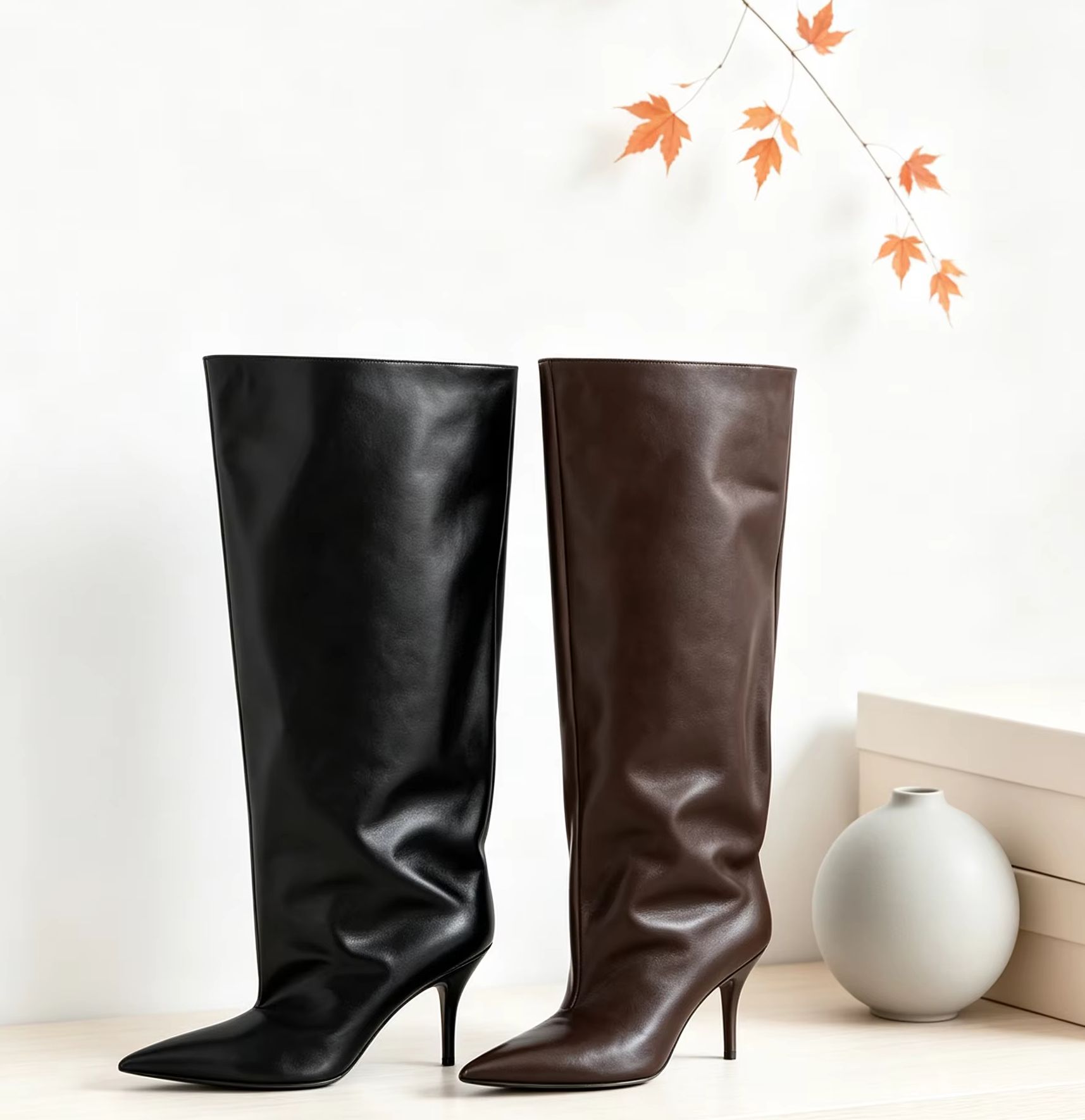 Hoge laarzen met wijde boord,  - Winter Fashion Women Boots recensie en prijs