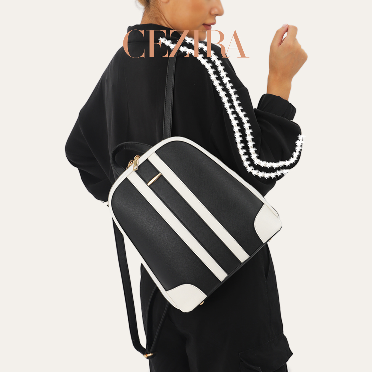 CR Fashion Gestreepte Patchwor - Women'S Fashion Backpack recensie en prijs