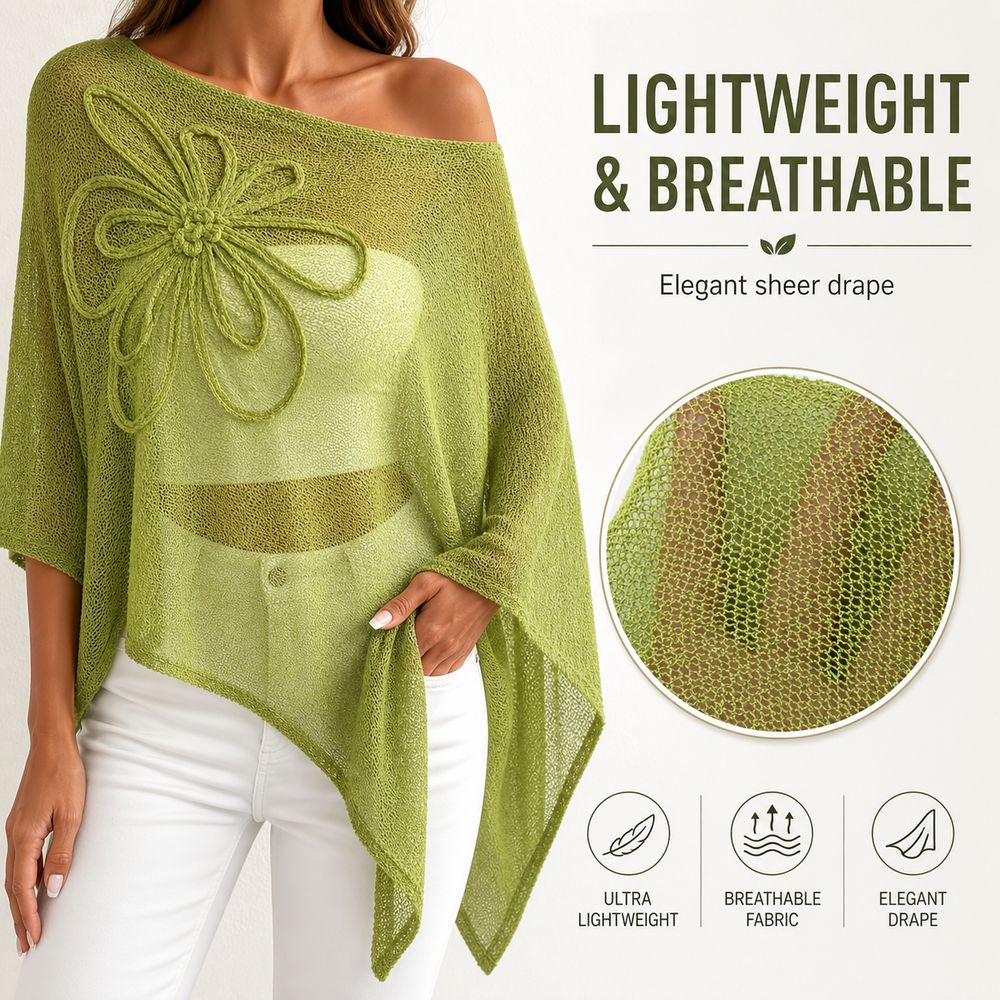 Stijlvolle off-shoulder poncho - Asymmetric Top Women recensie en prijs