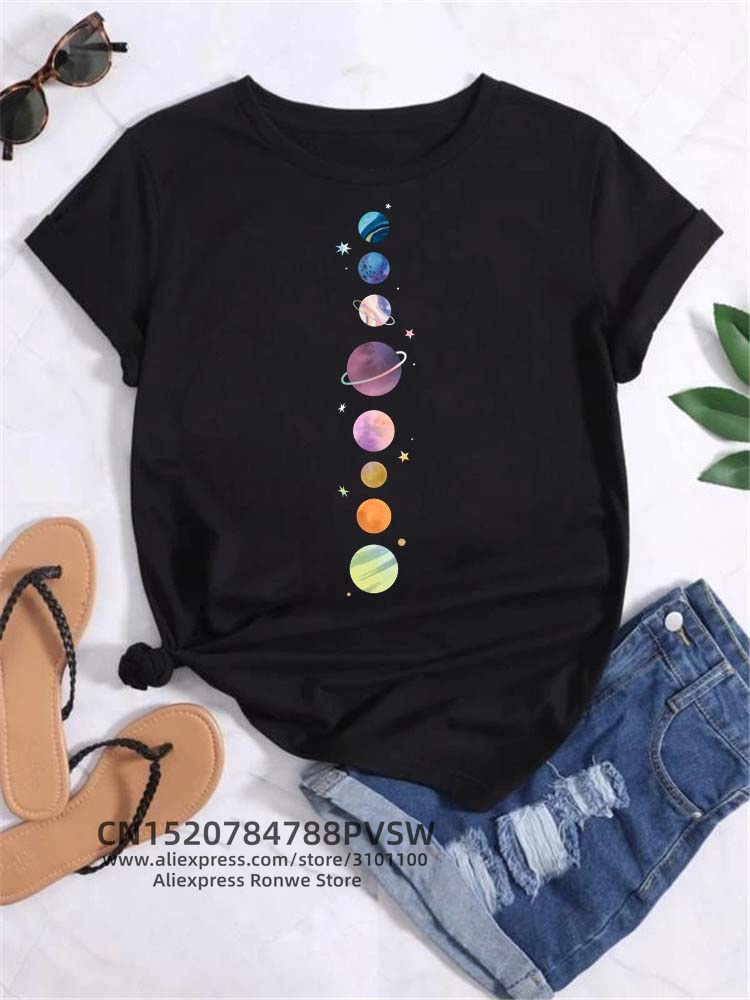 Maan Ruimte Planeet Print Tee  - Women'S Fashion In The 90S recensie en prijs