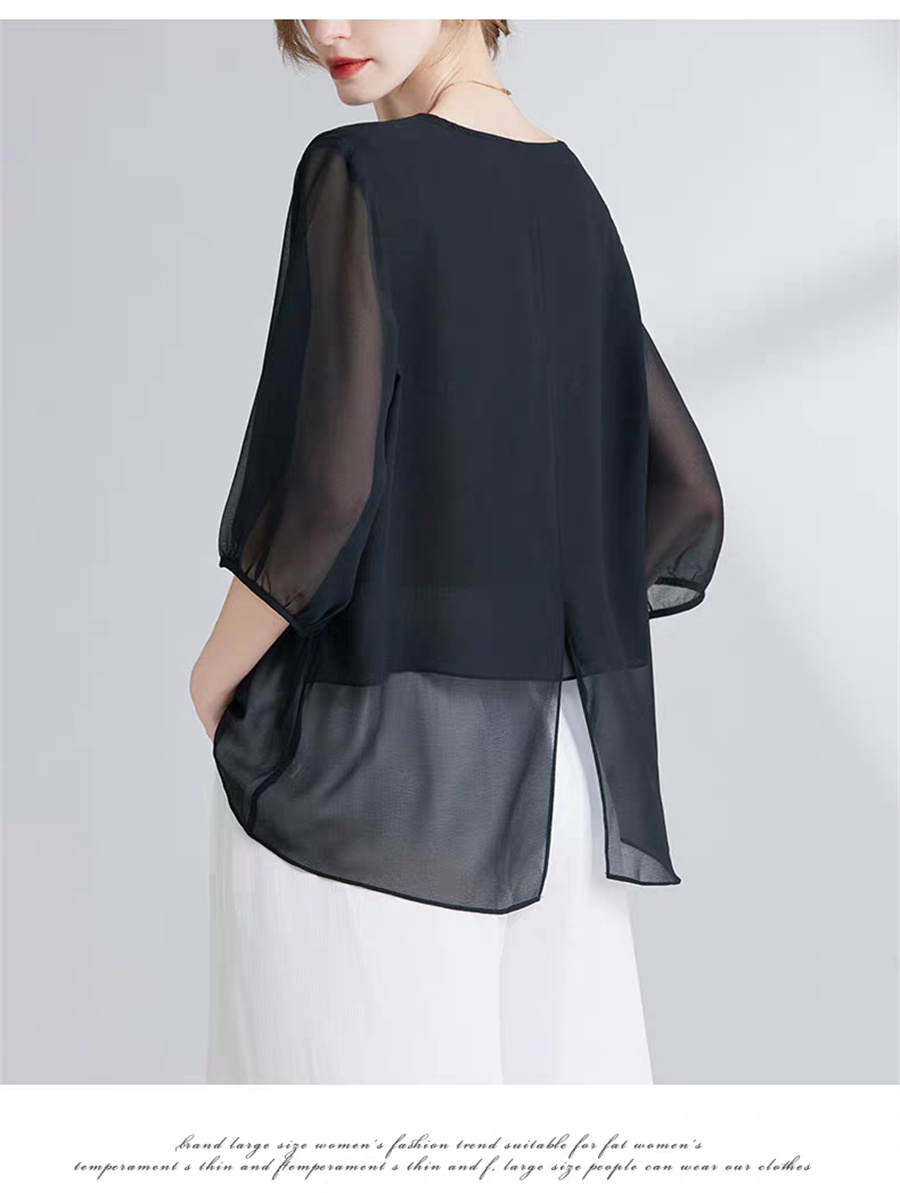 Koreaanse stijl chiffon plus-s - Asymmetric Top Women recensie en prijs