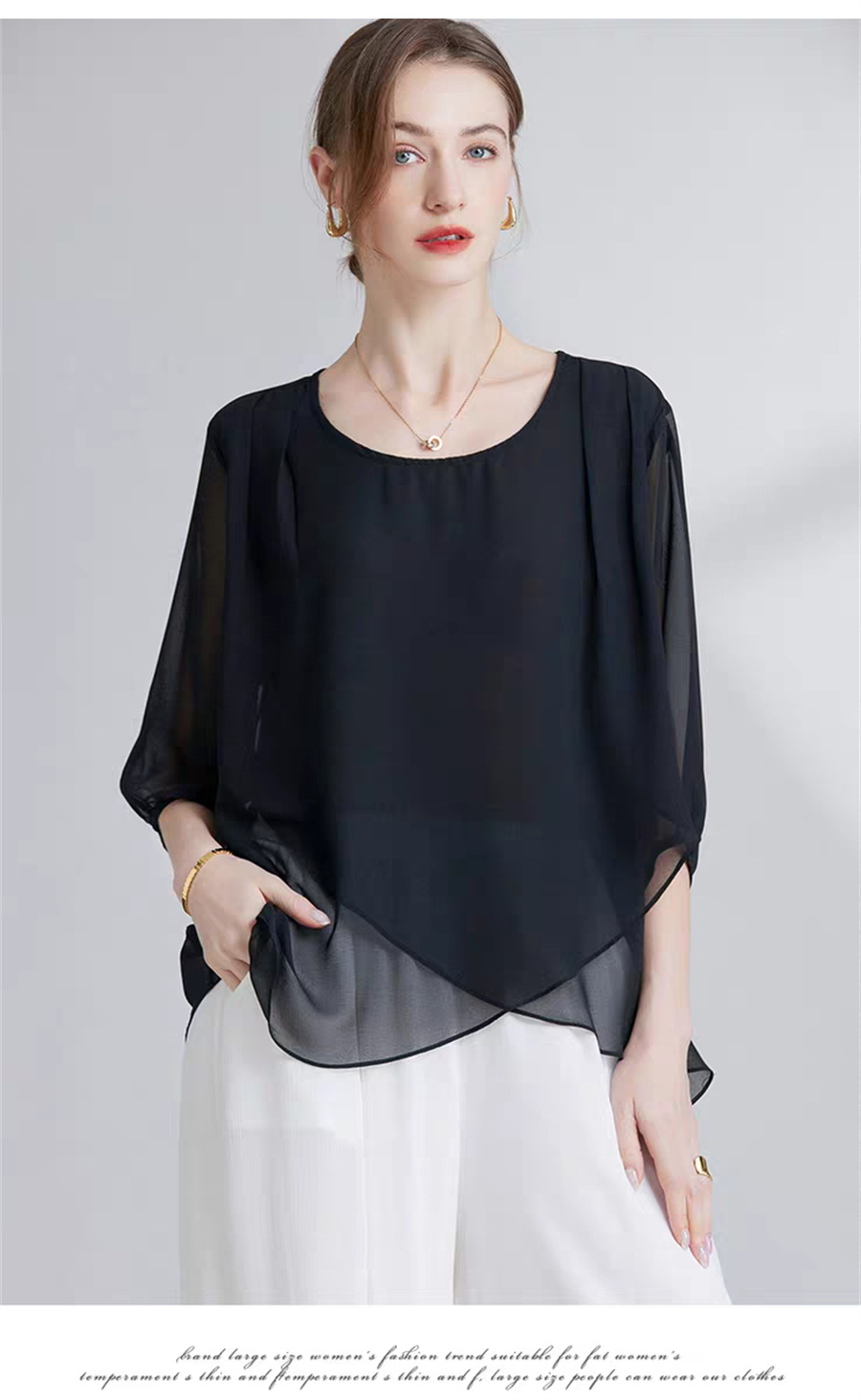 Koreaanse stijl chiffon plus-s - Asymmetric Top Women recensie en prijs