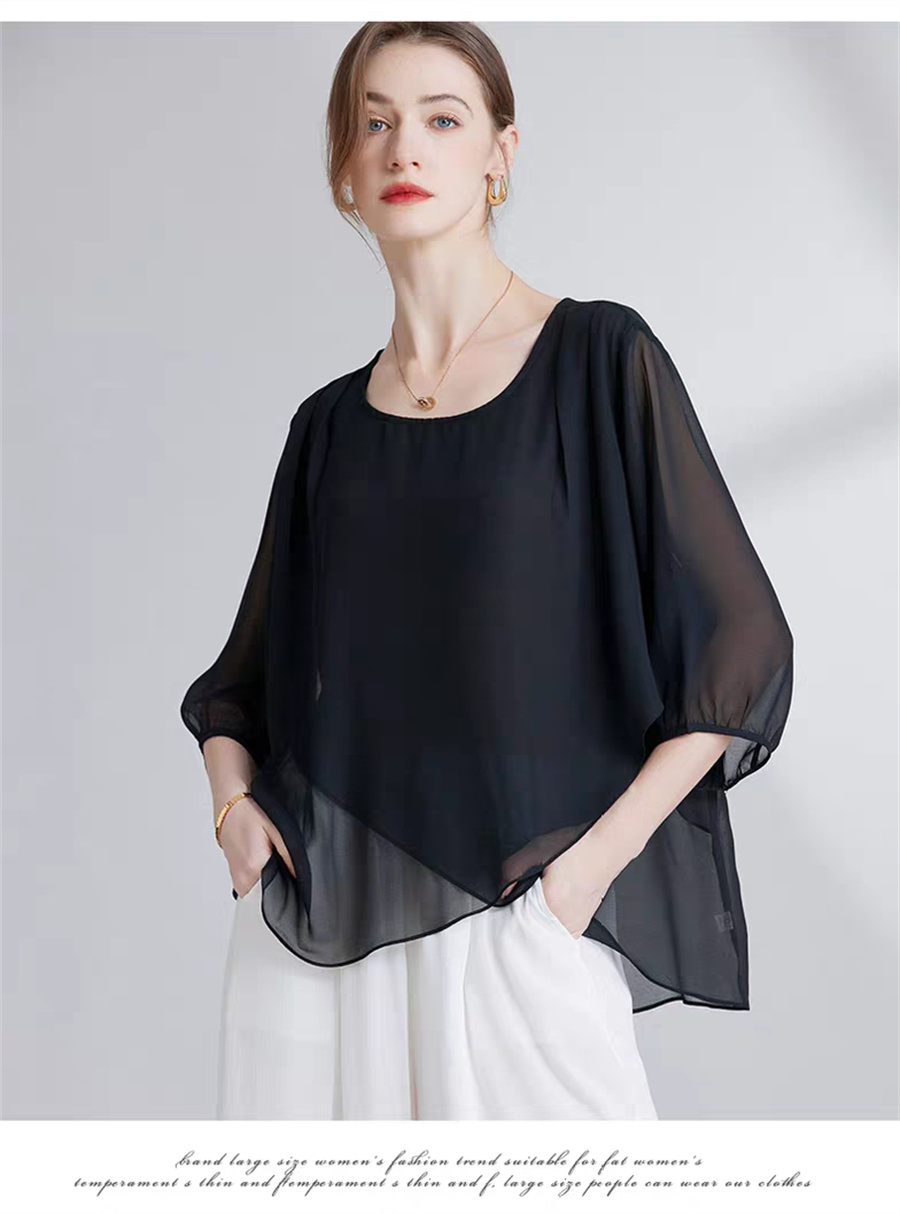 Koreaanse stijl chiffon plus-s - Asymmetric Top Women recensie en prijs