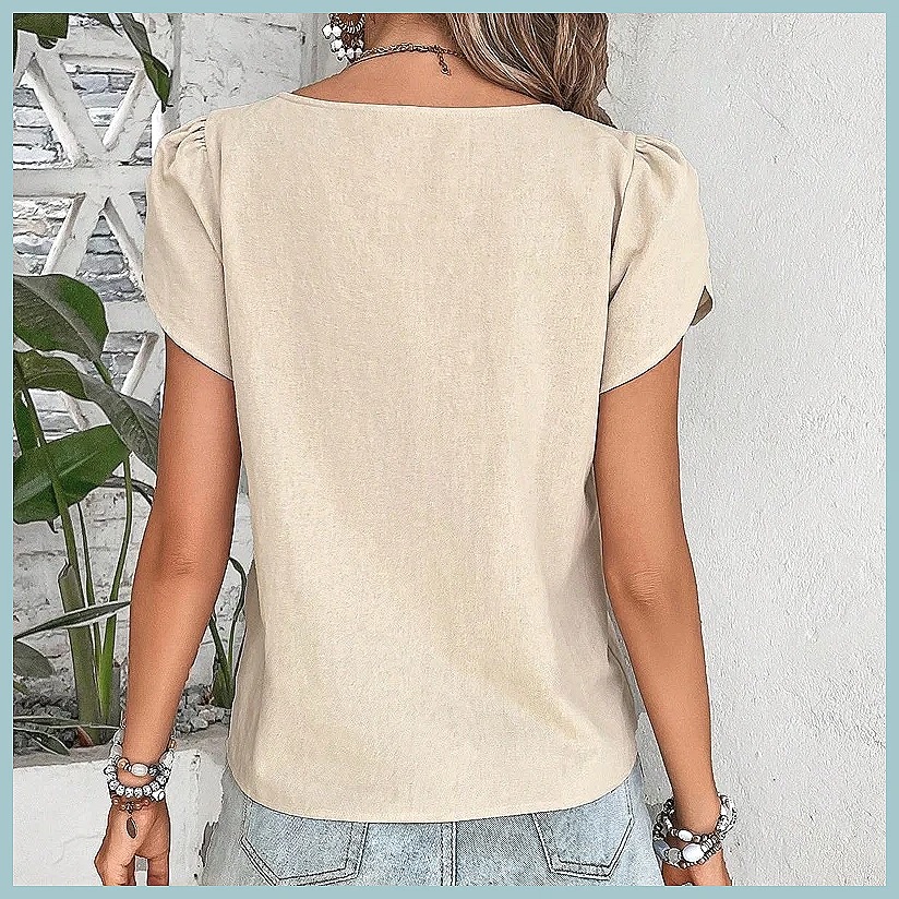 Zomerblouse 2024 in effen kleu - Women'S Fashion Tops recensie en prijs